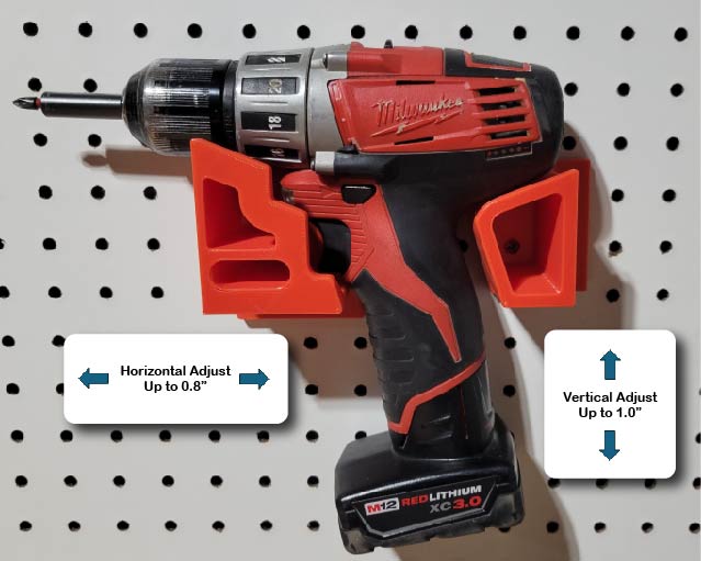 SORTSET Drill Driver Wall Mount for many popular brand, RYOBI, Milwaukee, DeWalt, Mikita, Ridged, and others.